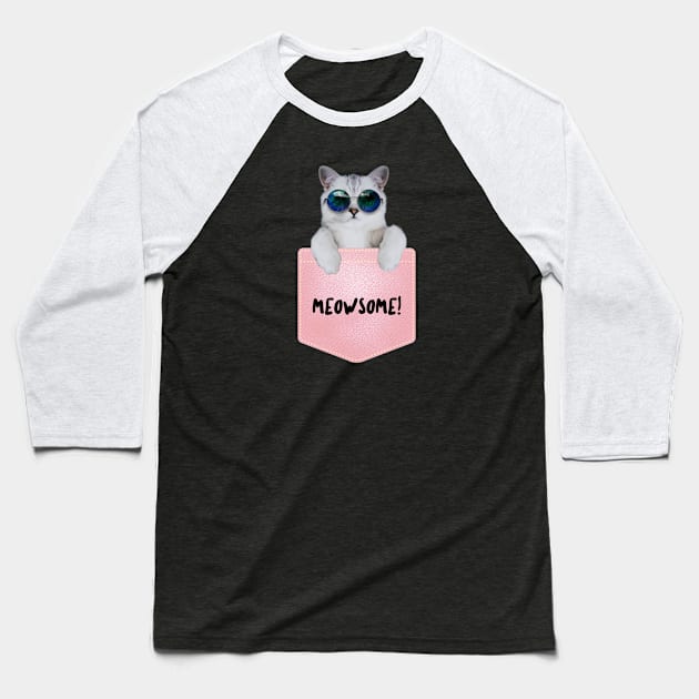 Cat Lovers, Meowsome, Cat Sassy Design, Cat Teeshirt Baseball T-Shirt by Utopia Shop